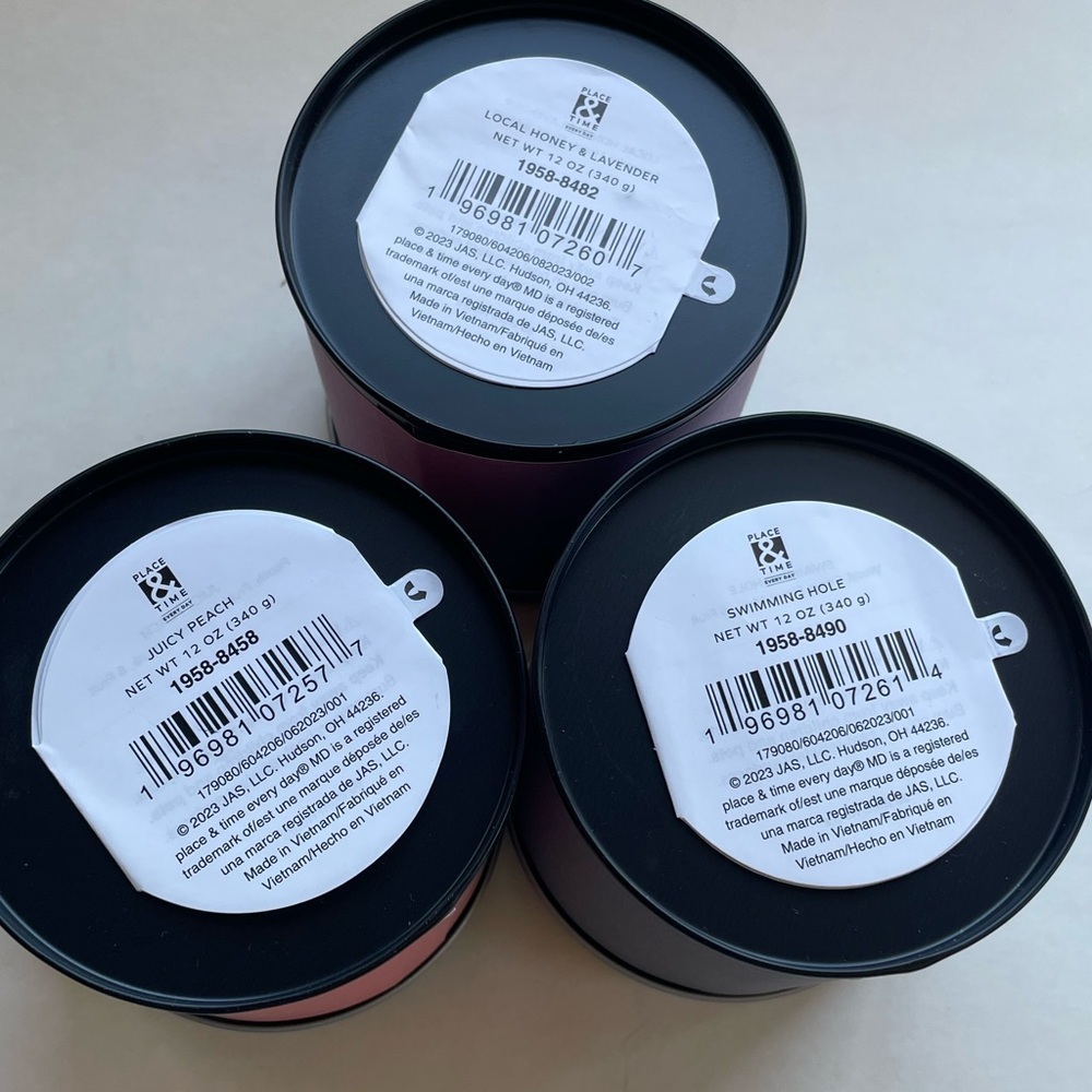 Scented Candle 3 Piece Set - 12oz Farmhouse Tin Place & Time - Picture 3 of 8